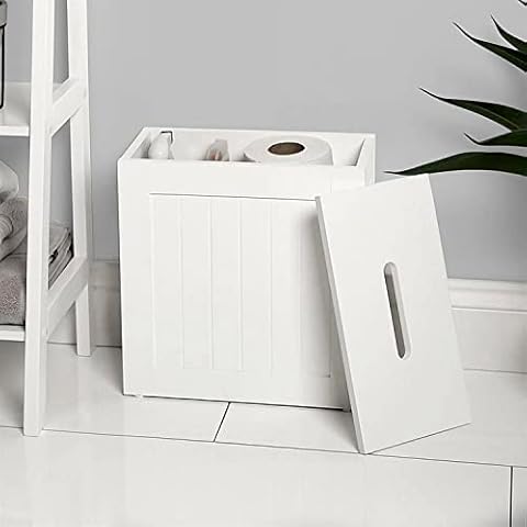 Bathroom Storage Box - White Bathroom Storage Unit - Multi-Purpose Organiser - Compact Bathroom Organiser, Neat Small and Tidy for Bathroom, Living Room, Kitchen, Hallway (Tidy, white) Cover