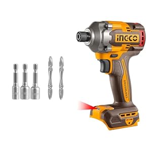 INGCO Li-Ion 1/4” Hex Brushless Impact Driver (Body Only) 20V Cordless Impact Driver 285NM, 2600RPM, 3 Speed CIRLI20281