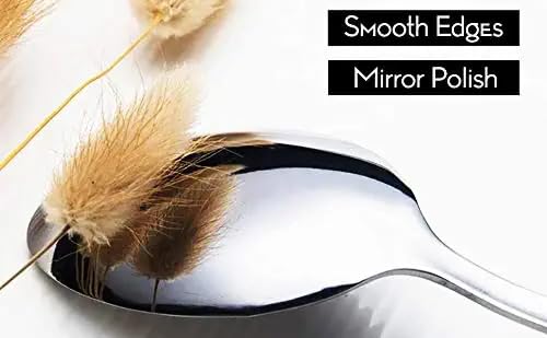 Image of 12 Piece Stainless Steel Tea Spoon Set for Tea, Coffee, Sugar & Spices, Small Spoons, Silver, Thickness: 1.8mm, Length: 14.5 cm