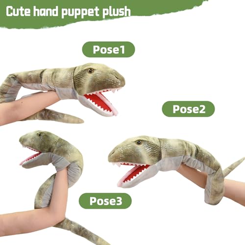 Lilizzhoumax Simulation snake Hand Puppet Plush Toy Stuffed Animal handpuppet Fluffy snake Cute Role-Playing Child Interactive Early Education Toys Home Decoration Animal Toys Gift for Kids - Image 2