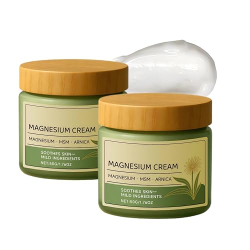 Axnzp Total Relief Magnesium Cream with MSM & Arnica Fast Absorbing Non-Greasy Gentle Formula for Legs Shoulders & Back Daily Comfort Care. (2 Pcs)