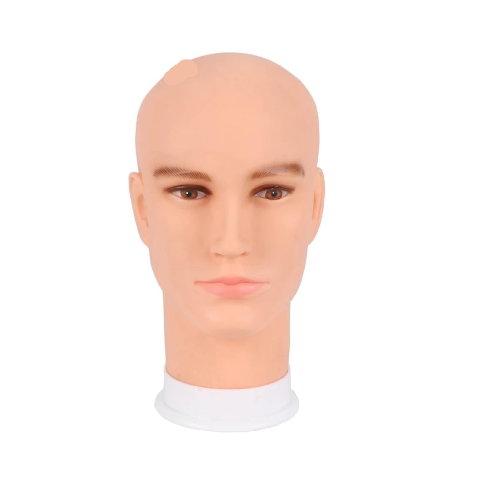 Male Head Model Dummy Hat Scarf Head Mannequin Men Male Face For Hat Glasses Display Model Two Color Available(Beige stand)