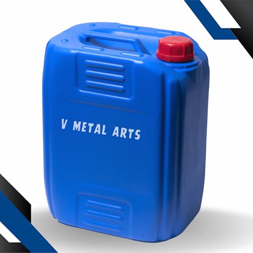 Image of V METAL ARTS Plastic Jerry Can | 25 Liter | Leak Proof Gallon | Water Storage Drum | Refillable Empty Can with Sealed Cap | Blue PVC Gallon | Fuel & Chemical Storage Container | for Generators, Jeeps, Marine, Boat and Vehicles