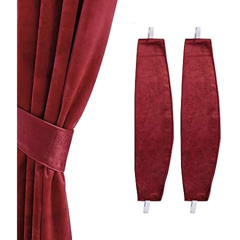 StangH 2 Packs Curtain Tie Backs for Drapes Holiday Decorative Red Velvet Curtain Holdbacks for Theater Curtains (Red, 21 inches Length) Cover