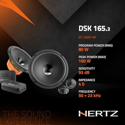 Hertz DSK 165.3 – 2-Wege-Auto-Audiosystem 165 mm 160W (2 Tieftöner + 2 Hochtöner + 2 Frequenzweichen)