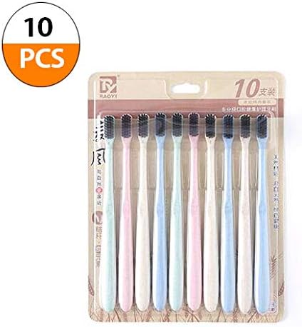 1Set 10PCS Bamboo Charcoal Toothbrush Ultra Soft Black Charcoal Bristles Manual Toothbrush Deep Clean Fine Hair toothbrushes Family Set Dental Care