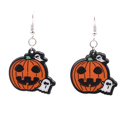 Preisvergleich Produktbild MoGist Halloween-Ohrringe, niedliche Cartoon-Ohrringe, Kürbis-Anhänger, Ornamente, Halloween, Party-Zubehör