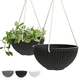 LaDoVita Hanging Planter Indoor, 10 Inch Hanging Basket Plant Pot Outdoor, Flower Pots with Drainage