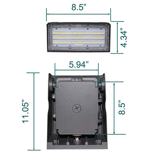Kadision 60W Led Wall Pack Light With Dusk-To-Dawn Photocell, 0-90°Adjustable Head, Waterproof Security Lighting Fixture 7200Lm 300W Hps/Hid Equiv. 5000K Daylight #TOP4
