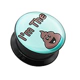 Versandkostenfrei Lieferung 16MM Bin ich Poop Logo interne Gewinde Doppel ausgestellte schwarz UV Acryl Messgerät Ohr Piercing Plug