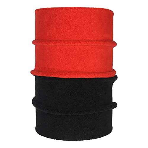 Halswärmer - Winter Fleece Neck Gaiter, doppelseitig weich Ski Schlauchschal & Snowboard Half Face Cover für Damen & Herren, rot, One size Cover