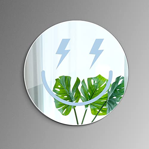 Round Smile Face Preppy Acrylic Mirror Wall Art
