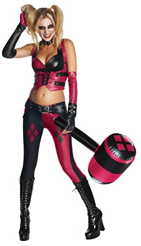 Rubie's Women's Batman Arkham City Sexy Harley Quinn Costume and Mallet Bundle, Multi, Small