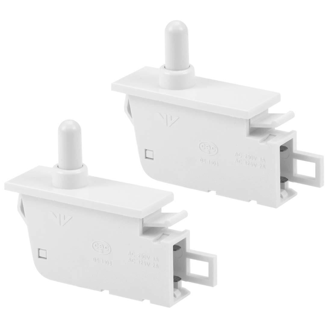 XYWHPGV Refrigerator Door Light Switch Momentary Fridge Switch Normally Open 250V 1A/125V 2A for GE Whirlpool, LG, Maytag, Amana 2pcs(c04d0 c5268 2be71 0e132 f73ef 638d1
