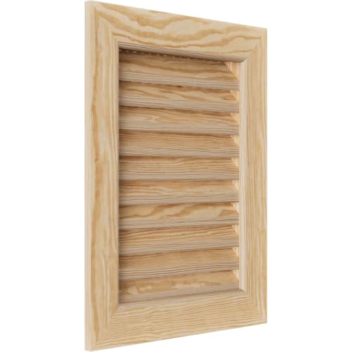 Rustic Wood Gable Vent w/ 1" x 4" Flat Trim Frame, 26"W x 12"H Rectangle Gable Vent (31"W x 17"H Frame Size): Unfinished, Functional, Smooth Pine by Ekena Millwork - Used condition - Image 2