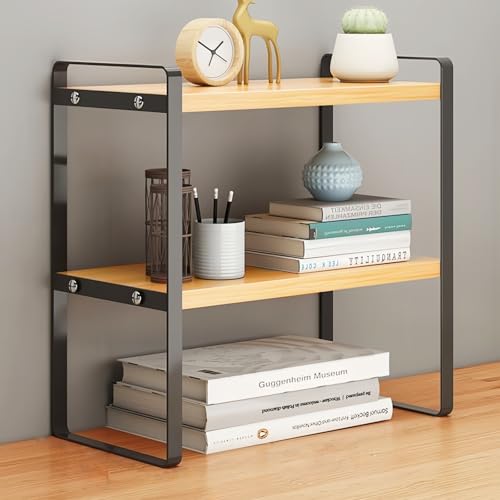 卓上ラック 2段 デスクシェルフ 机上収納 卓上 棚 ミニラック デスク上収納ラック 組み立て簡単 省スペース オフィス/キッチン対応 紫