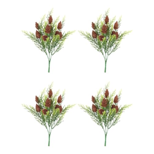 QOKLIYUI 4 pezzi rami 4 pino artificiale per artificiale fai da te con pigne ghirlanda rami di pino mazzi di pino natalizio, B