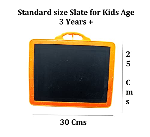Image of GNR Plastic Black Board Slate For School Kids And Children Education Purpose For 3-6 Years Age | Free Slate Pencils Inside