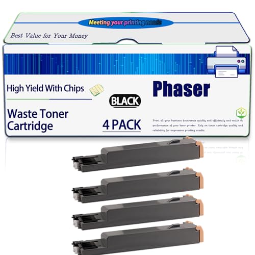 Image of Compatible for Xerox Phaser 6700 Waste Toner Cartridge Phaser 6700 6700DN 6700DT 6700DX 6700N Printers, High Yield 25000 Pages, with Chip (4 Pack Black)