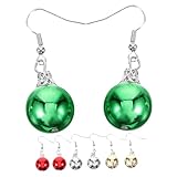 WRITWAA 4 Pares Pendientes campana de navidad Pendientes bola de navidad de bolas de para mujer de adorno de navideños christmas earrings