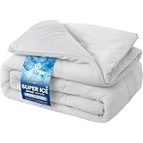 VK Living 夏用掛け布団 肌掛け布団 ダブル リバーシブル 【SUPER ICE】冷感＆タオル地 接触冷感 24時間持続制菌消臭 二重除湿速乾 【TEIJIN マイティトップ中綿使用＆マイクロわた】 抗菌防臭 防ダニ 洗える かけ布団 キルトケット 夏ふとん ひんやり 一年中使える 180×200cm ライトグレー