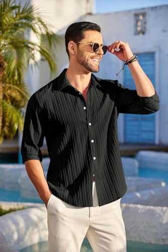 Image of ROYALSCOUT Men's Popcorn Full Sleeves Casual Shirt | Men Stylish Regular Fit | Button-Down Stylish Shirt for Party & Casual Wear