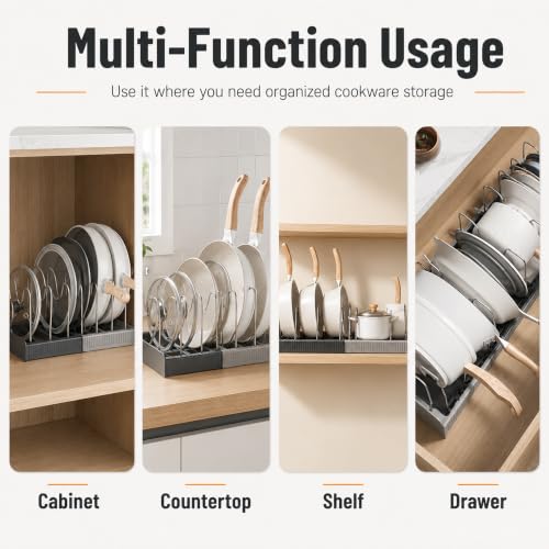 Image of Birch & Co. Expandable Dish Rack Organizer for Kitchen Counter - Adjustable Plate & Bowl Drying Rack - Rust-Resistant Metal Dish Drainer with Cutlery Holder - Space Saving Kitchen Storage Shelf