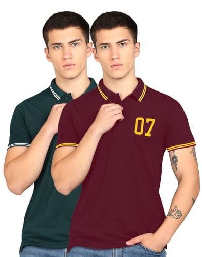 Image of INKKR Men's Soild Half Sleeve Polo T-Shirt Combo