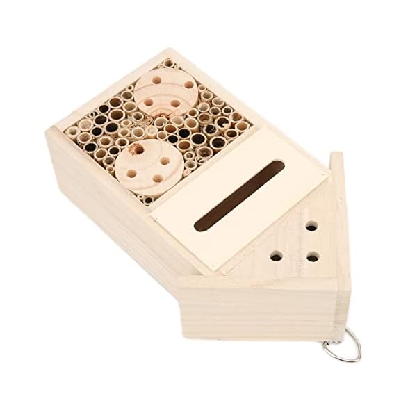 Cuque Wood Bee House, Insektenhotel aus Holz Insektenschutz für Bienen für Marienkäfer für Schmetterlinge – Bild 6