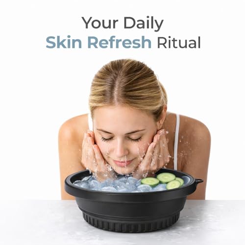 Image of UPYOG Silicone Face Ice Bowl with Built-in Ice Tray | Collapsible Facial Ice Bath Tub | Cold Plunge Bowl for Face | Skin Tightening, Puffiness & Glow Therapy at Home