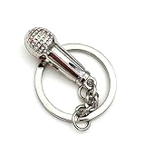 coole Optik Familienkalender Mikrofon DJ Schlüsselanhänger Metall 3,5cm  Discjockey  Musik  Techno  Singen  Geschenk