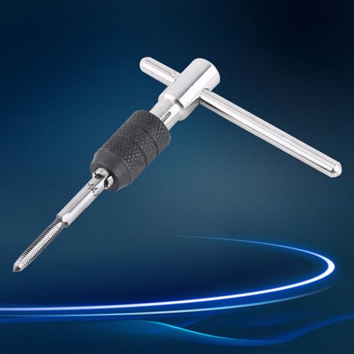 9PCS/Set Threading Tapping Tool Kit,M3x0.5/M4x0.7/M5x0.8/M6x1.0 Screw Taps T-Handle Tap Wrench Drill Bits Machine Thread Taps Set Threading Tapping Hand Tool Kit - Image 4