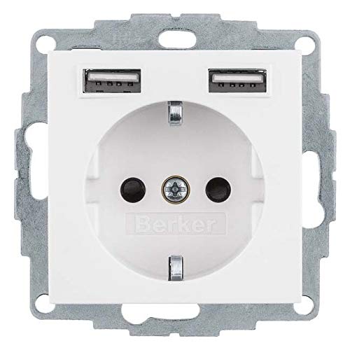 BERKER Steckdose SCHUKO/USB Q.1/3/7/9 polarweiß 48036089