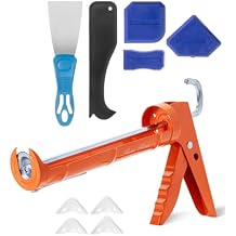 Bates- Caulk Gun Kit, 101 Thrust Ratio, Caulking Gun, Caulk Remover Tool, 2 Inch Stainless Steel Putty Knife Scraper, Finishing, Smoothing & Grout Removal Tool, Caulking Tool Kit