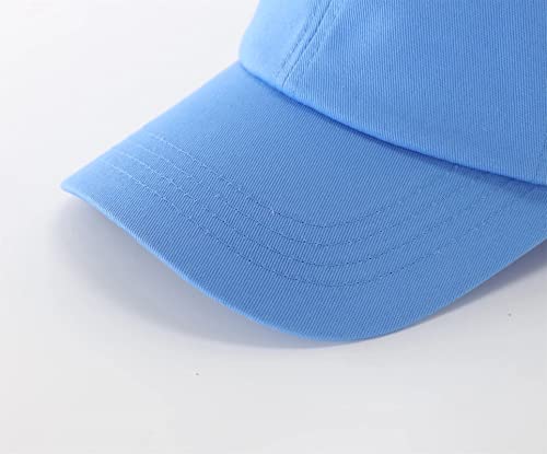 Connectyle Boys' Cotton Adjustable Cap Upf 50+ Fitted Sun Hat Breathable Sports Ball Cap Sky Blue M #TOP4