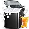 Antarctic Star Ice Maker Countertop, Portable Ice Machine with Carry Handle, 26Lbs Per Day, 9 Cubes Ready in 6 Mins, Self-Cleaning Ice Makers with Ice Scoop and Basket for Kitchen/Office/Party (Black)