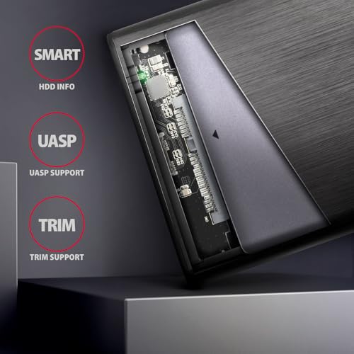 Carcasa externa USB-C 3.2 SATA 6G para disco 2.5'' negra miniatura 4