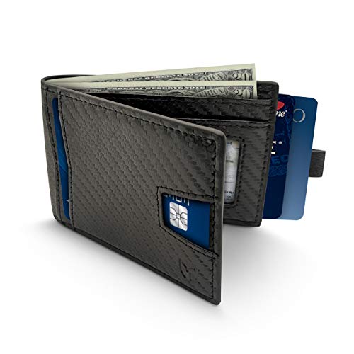 Bryker Hyde Slim Vertical Bifold RFID Blocking Full Grain leather Wallet for Men, Front Pocket, Bill/Receipt pocket and Pull Tab Card Slot (Carbon Fiber Black w/Pull Out Card Pocket)2