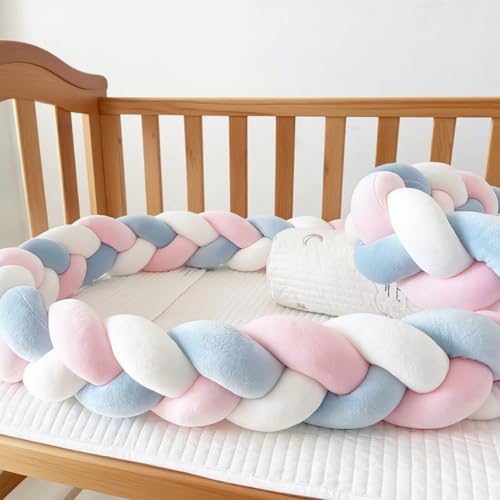 GYCS Braided Cushion, Bed Guard Rail Surrounds Cushions, Braided Knotted Pillows, All-Round Protection Pillow for Bed, Thick Soft Breathable Cushion Side Protectors,A12,150cm