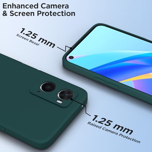 Image of Outlouders Back Cover for Oppo A76 / Oppo A96 / Oppo A36 | Camera Protection | Durable Soft Matte Silicone Bumper Case (Green)