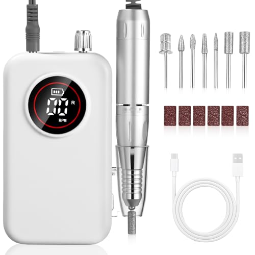 UIHOL Ponceuse pour Ongles Professionnelle, 45000RPM Lime A Ongle Electrique, Ponceuse Ongles Set avec Écran LCD, Ensemble d’accessoires Kit avec Manucure...