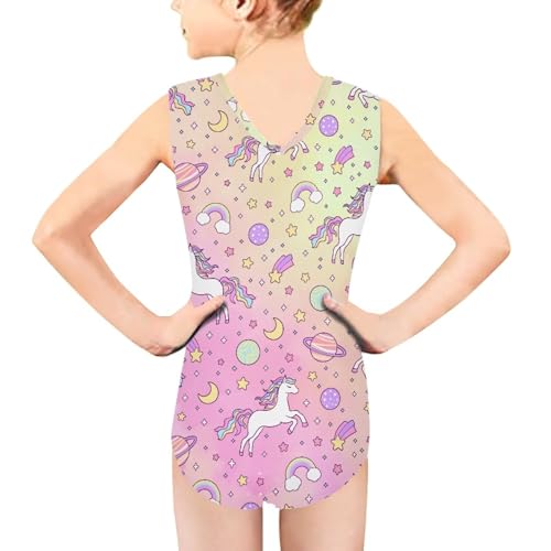 Image of Swimsuits for Girls 3-14 Summer Kids Bathing Suits Gymnastics Leotards One Piece Swimwear