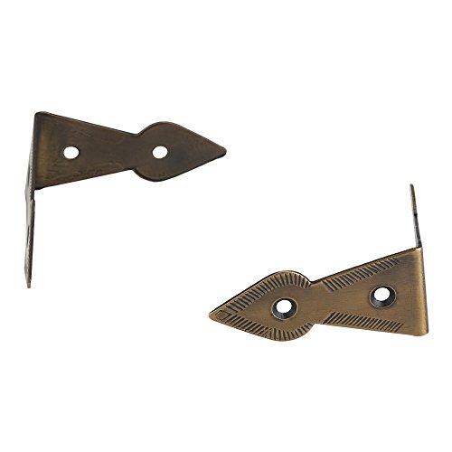 Image of Set of 4 Brass 90 Degree Spade Trunk Corners, Antique Brass Finish, Edge Guard Table Cabinet Protector, Solid Metal Furniture Decor, Decorative Corner Brackets