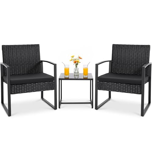 Flamaker 3 Pieces Outdoor Patio Wicker Furniture Set...