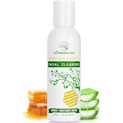 Wild Naturals Gentle Manuka Honey Face Wash - Eczema Facial Cleanser with Aloe Vera Extract, Hydrating & Soothing for Dry, Sensitive Skin - Repairs & Nourishes Irritated & Damaged Skin Cover