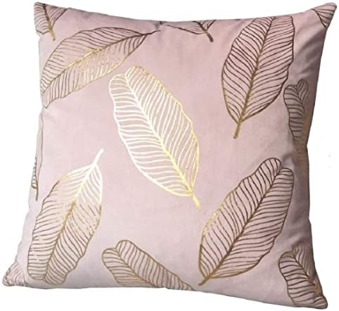 ZUODU 1 Piece Gold Stamping Green Velvet Decorative Cushion Cover Velvet Square Cushion Cover 18x18 Inch 45x45cm