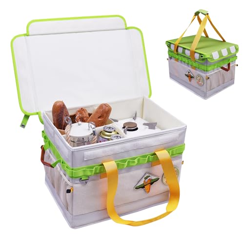 喜马拉雅 Himalaya 30L Camping Storage Bag with Lid, Carrot Orange Camping Organizer Containers, Picnic Basket Chuck Box Tactical Bag for Hiking Cookware Travel Car