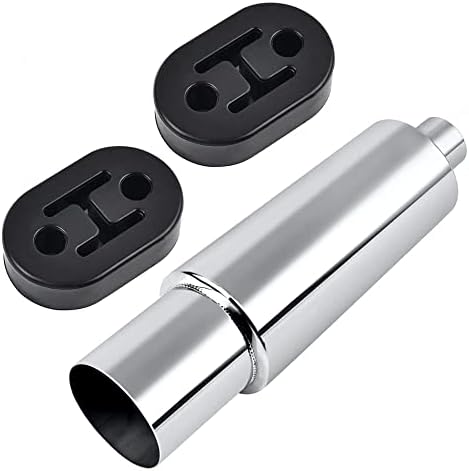 2.5” Inlet 4 Outlet Burnt Exhaust Tip Muffler – Stainless Steel Universal – 18.6” Length