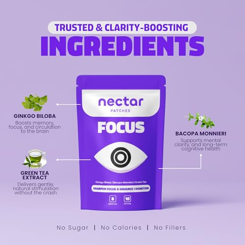 Image of Focus Patch | with Bacopa Monnieri, Green Tea & Ginkgo Biloba | 10 Patches