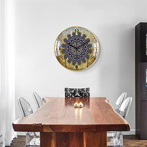 Llly Decorative Clock Ethnic Style Glass Bohemian Pattern Wall Clock Mute Home Wall Clocks (Color : C, Size : 14 Inches) #TOP1